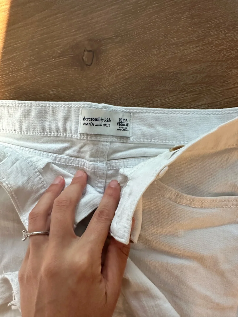 abercrombie kids white denim